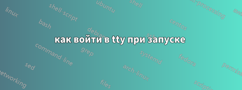 как войти в tty при запуске