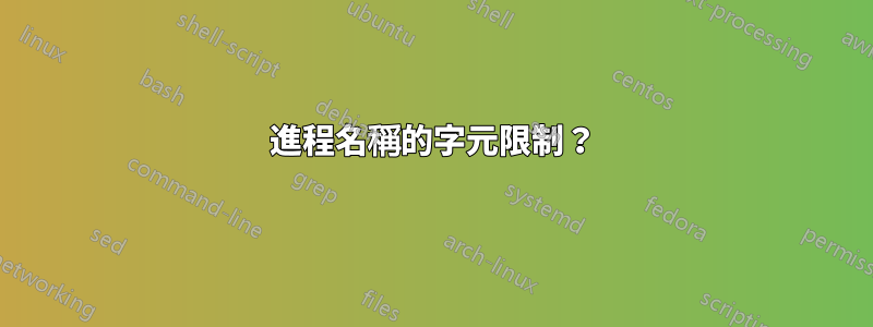 進程名稱的字元限制？