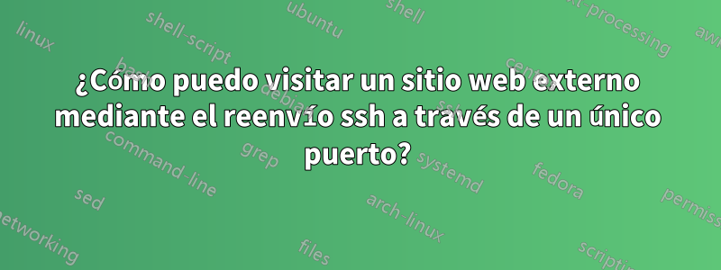 ¿Cómo puedo visitar un sitio web externo mediante el reenvío ssh a través de un único puerto?