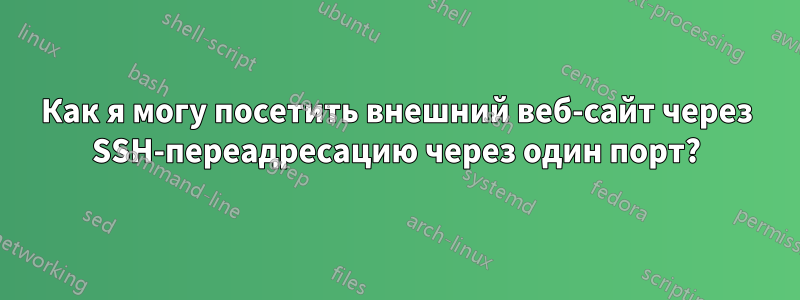 Как я могу посетить внешний веб-сайт через SSH-переадресацию через один порт?