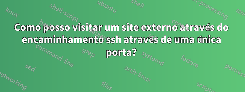 Como posso visitar um site externo através do encaminhamento ssh através de uma única porta?