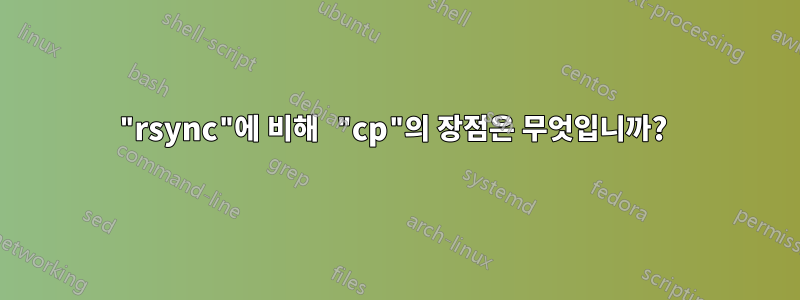 "rsync"에 비해 "cp"의 장점은 무엇입니까? 