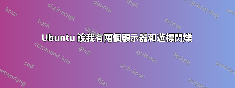 Ubuntu 說我有兩個顯示器和遊標閃爍