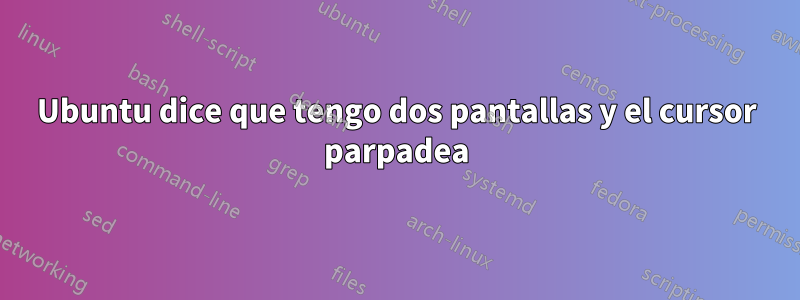 Ubuntu dice que tengo dos pantallas y el cursor parpadea