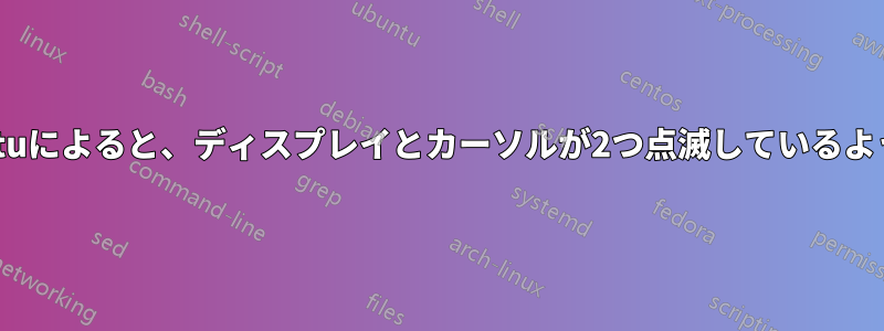 Ubuntuによると、ディスプレイとカーソルが2つ点滅しているようです