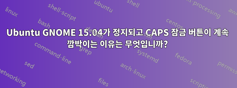 Ubuntu GNOME 15.04가 정지되고 CAPS 잠금 버튼이 계속 깜박이는 이유는 무엇입니까?