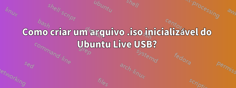 Como criar um arquivo .iso inicializável do Ubuntu Live USB?