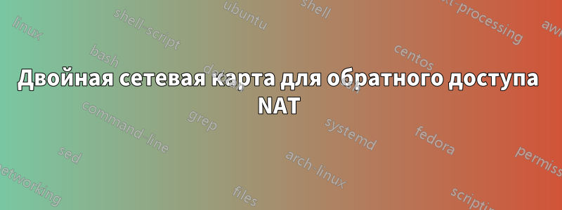 Двойная сетевая карта для обратного доступа NAT