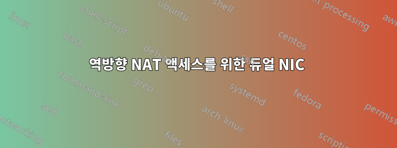 역방향 NAT 액세스를 위한 듀얼 NIC