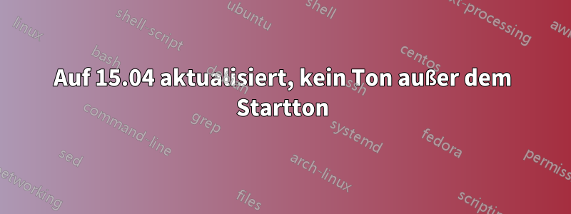 Auf 15.04 aktualisiert, kein Ton außer dem Startton