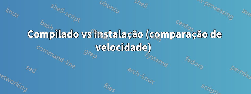 Compilado vs Instalação (comparação de velocidade) 