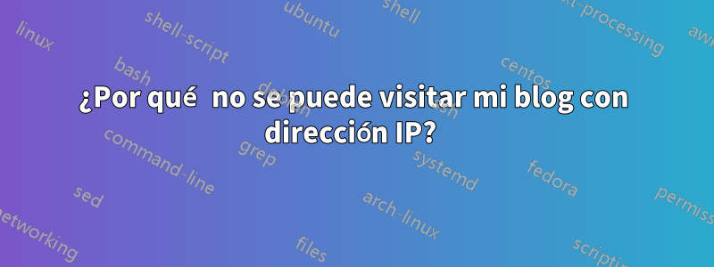 ¿Por qué no se puede visitar mi blog con dirección IP? 