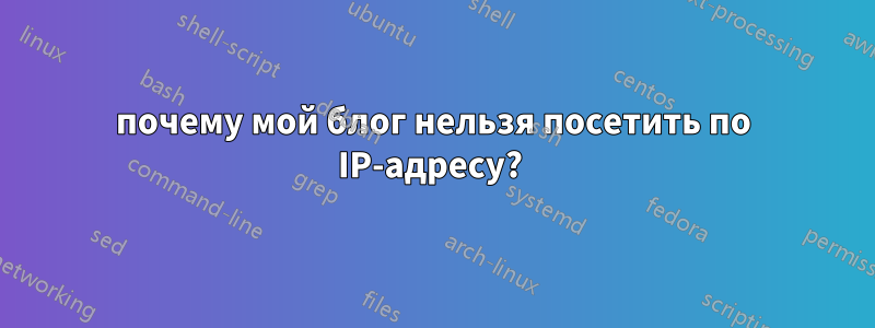 почему мой блог нельзя посетить по IP-адресу? 