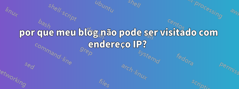 por que meu blog não pode ser visitado com endereço IP? 