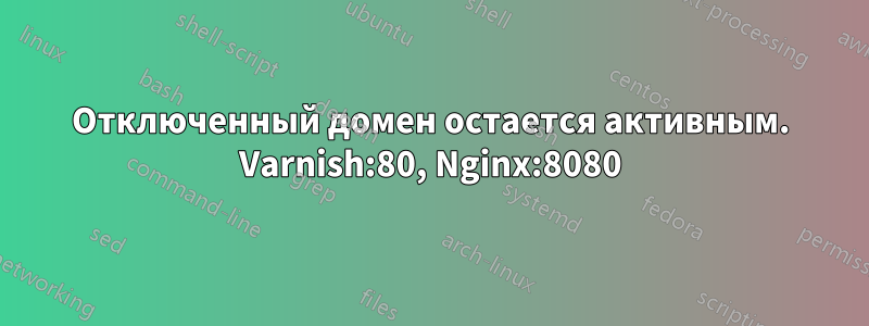 Отключенный домен остается активным. Varnish:80, Nginx:8080