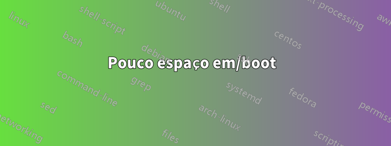 Pouco espaço em/boot 