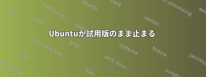 Ubuntuが試用版のまま止まる