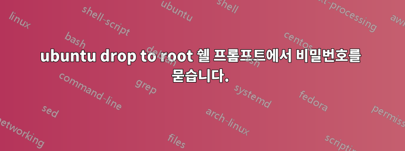 ubuntu drop to root 쉘 프롬프트에서 비밀번호를 묻습니다.