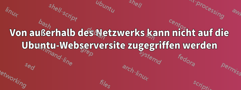 Von außerhalb des Netzwerks kann nicht auf die Ubuntu-Webserversite zugegriffen werden