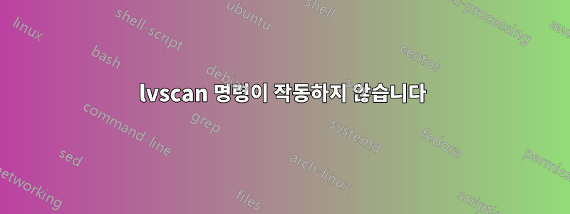 lvscan 명령이 작동하지 않습니다