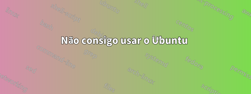 Não consigo usar o Ubuntu