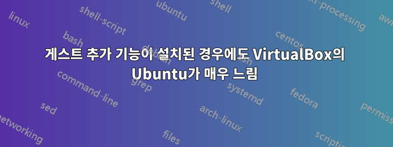 게스트 추가 기능이 설치된 경우에도 VirtualBox의 Ubuntu가 매우 느림