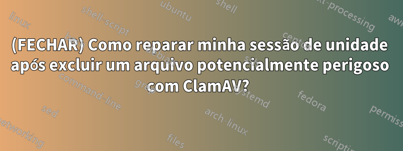 (FECHAR) Como reparar minha sessão de unidade após excluir um arquivo potencialmente perigoso com ClamAV? 