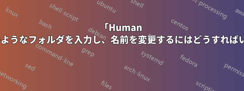 「Human (2012)」のようなフォルダを入力し、名前を変更するにはどうすればいいですか? 