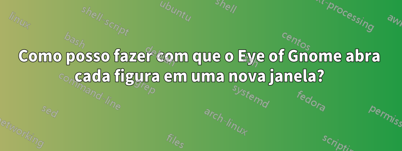 Como posso fazer com que o Eye of Gnome abra cada figura em uma nova janela?