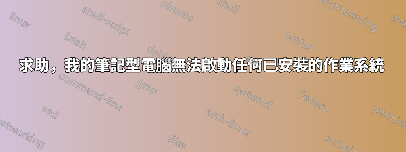 求助，我的筆記型電腦無法啟動任何已安裝的作業系統