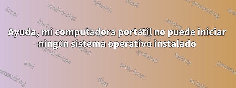 Ayuda, mi computadora portátil no puede iniciar ningún sistema operativo instalado