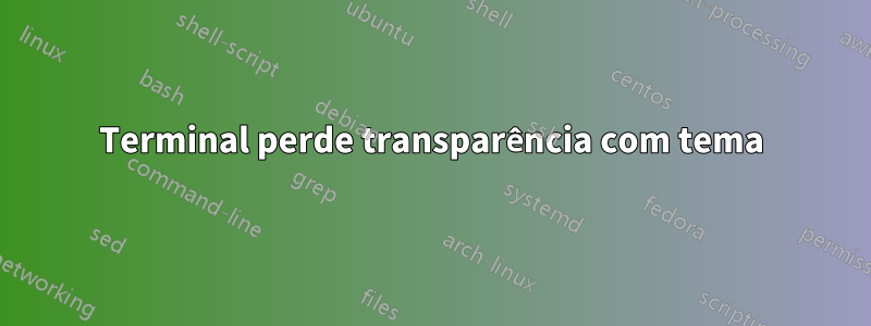 Terminal perde transparência com tema