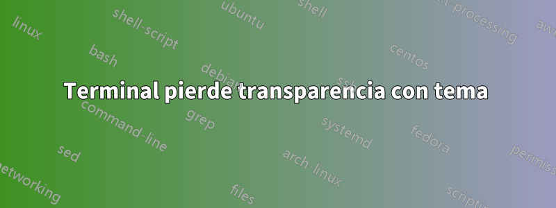 Terminal pierde transparencia con tema