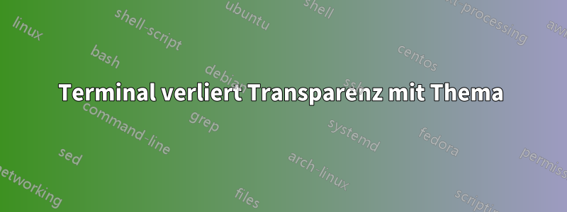 Terminal verliert Transparenz mit Thema