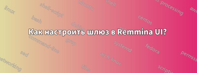 Как настроить шлюз в Remmina UI?