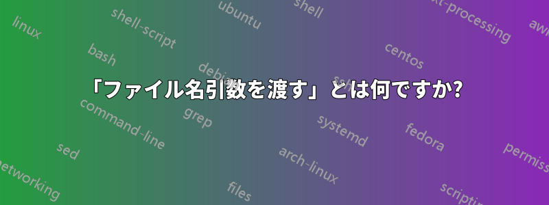 「ファイル名引数を渡す」とは何ですか?