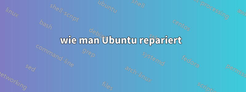 wie man Ubuntu repariert 