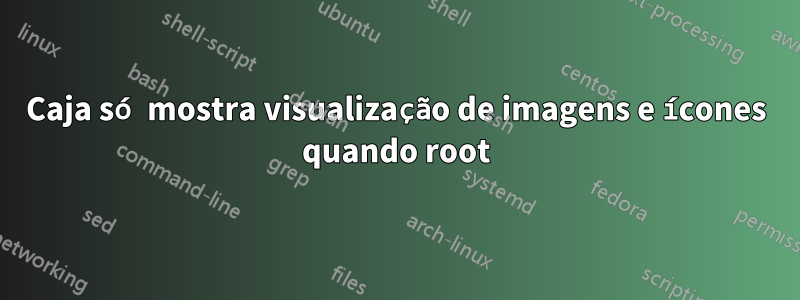 Caja só mostra visualização de imagens e ícones quando root