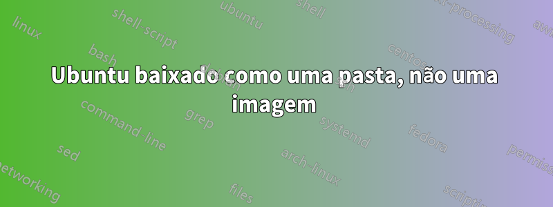 Ubuntu baixado como uma pasta, não uma imagem