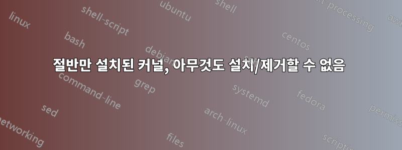 절반만 설치된 커널, 아무것도 설치/제거할 수 없음