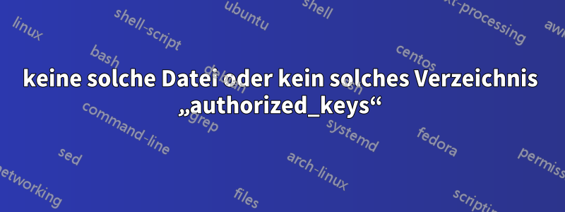 keine solche Datei oder kein solches Verzeichnis „authorized_keys“