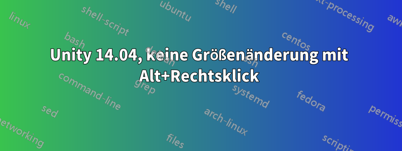 Unity 14.04, keine Größenänderung mit Alt+Rechtsklick