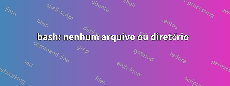 bash: nenhum arquivo ou diretório 