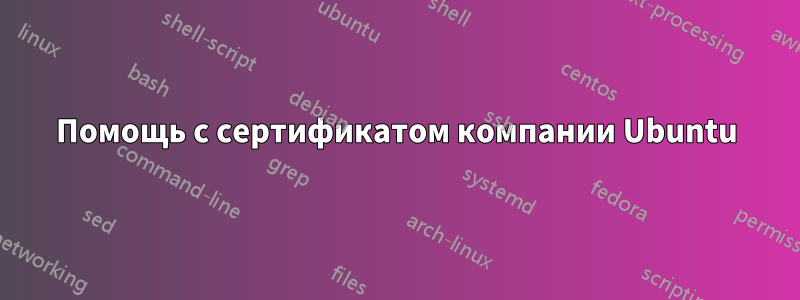 Помощь с сертификатом компании Ubuntu