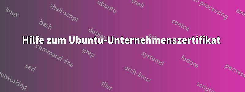 Hilfe zum Ubuntu-Unternehmenszertifikat