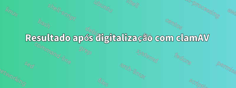 Resultado após digitalização com clamAV