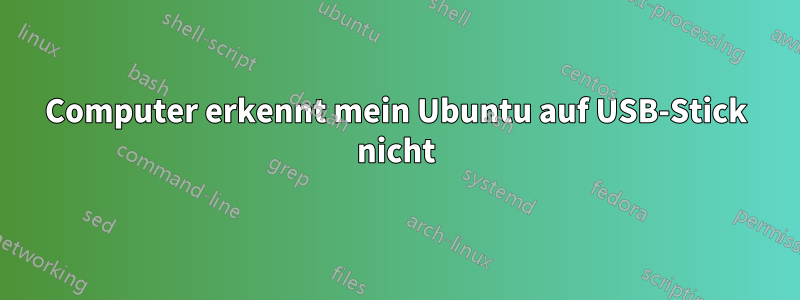 Computer erkennt mein Ubuntu auf USB-Stick nicht