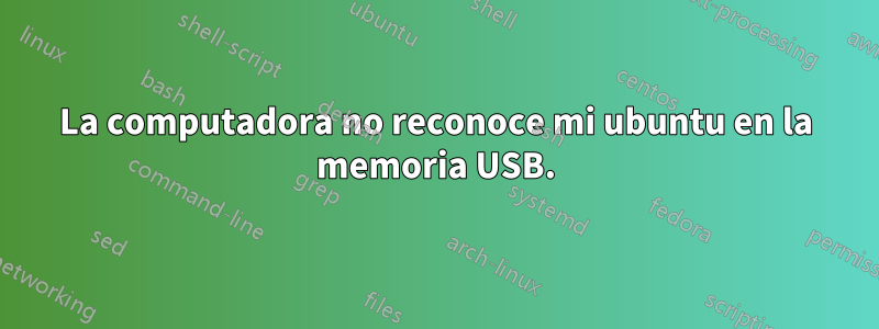 La computadora no reconoce mi ubuntu en la memoria USB.