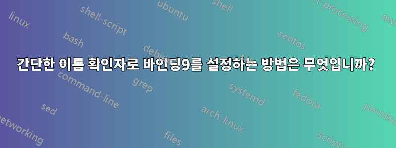 간단한 이름 확인자로 바인딩9를 설정하는 방법은 무엇입니까?