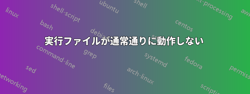 実行ファイルが通常通りに動作しない